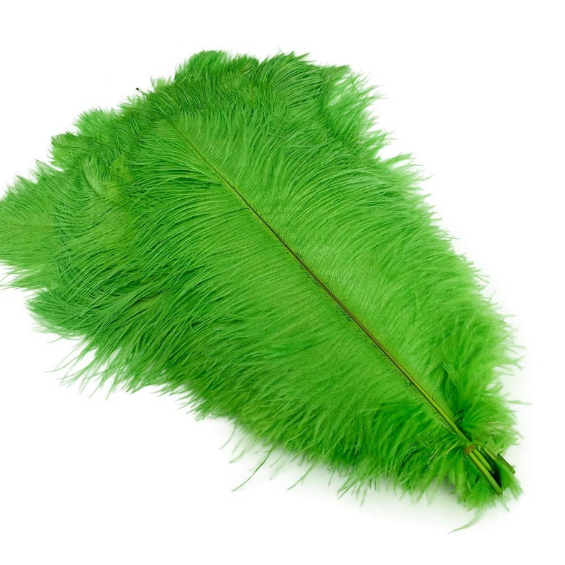 Sowder 5pcs Ostrich Feathers 16-18inch(40-45cm) Home Wedding Decoration(Lime Green) - Image 1